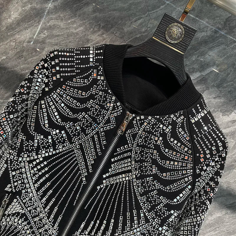 Bomber Jacke mit Strass für Herren