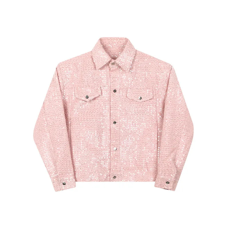 Rote Pailletten Jacke für Herren