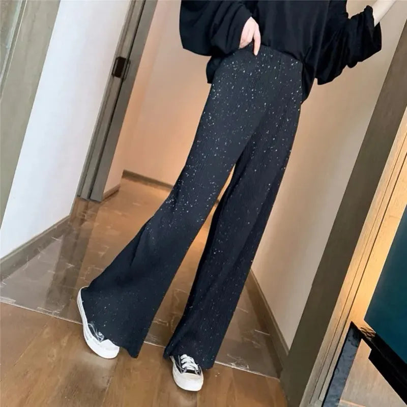 Schwarze Paillettenhose für Damen