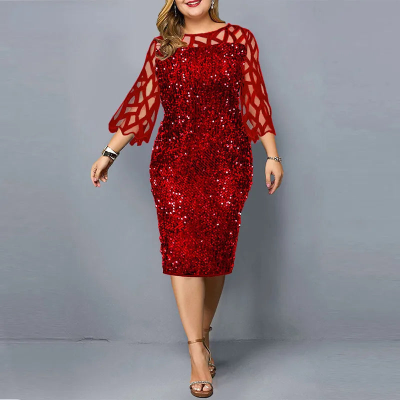 lange Robe mit Pailletten