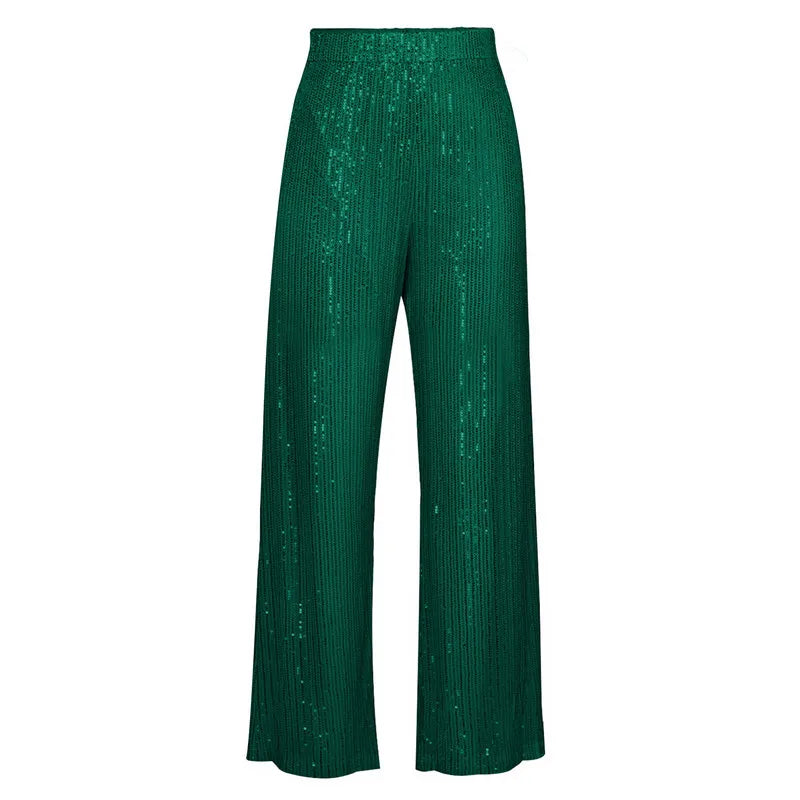 Damentaille Paillettenhose Gerader Schnitt