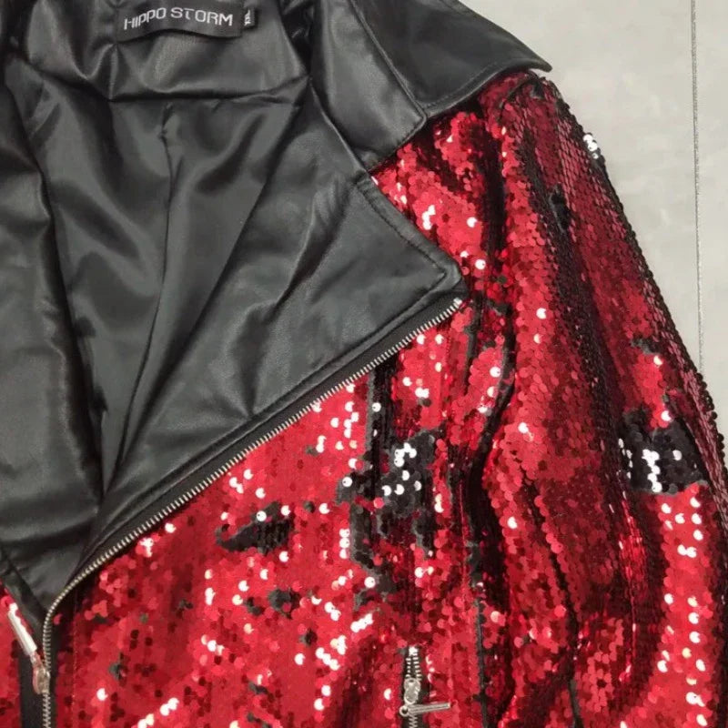 Moto-Männer-Paillettenjacke