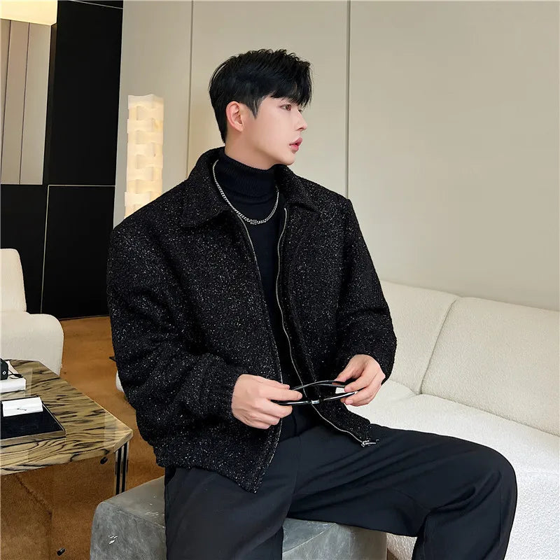Schwarze Paillettenjacke für Herren