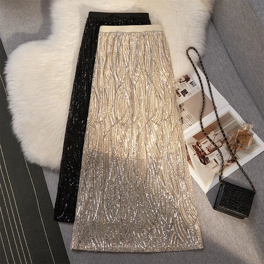 Lange Paillettenrock