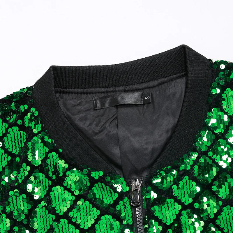 Damens Paillettenjacke mit Karomuster