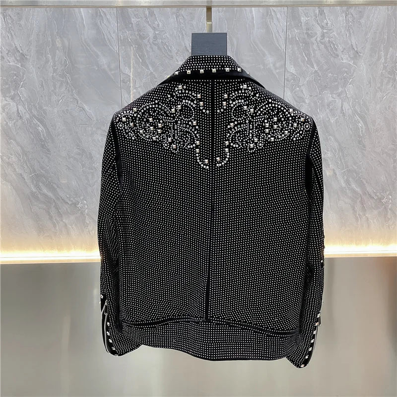 Männer Strass Jacke Motorrad-Design