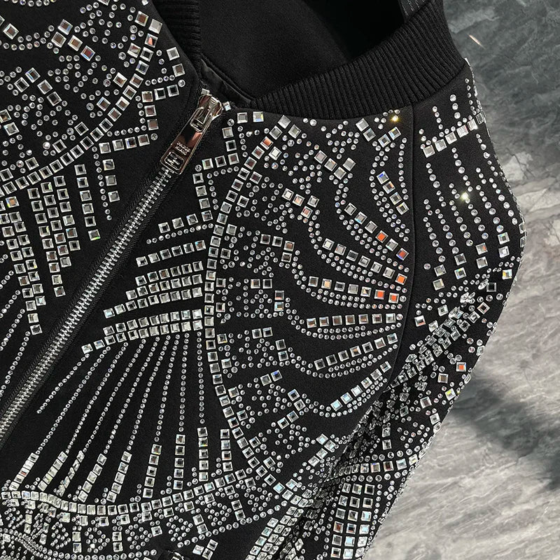 Bomber Jacke mit Strass für Herren