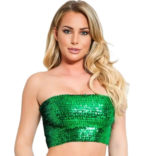 Crop Top Bustier Pailletten