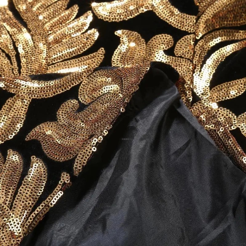 Herrenkostüm aus goldenen Pailletten