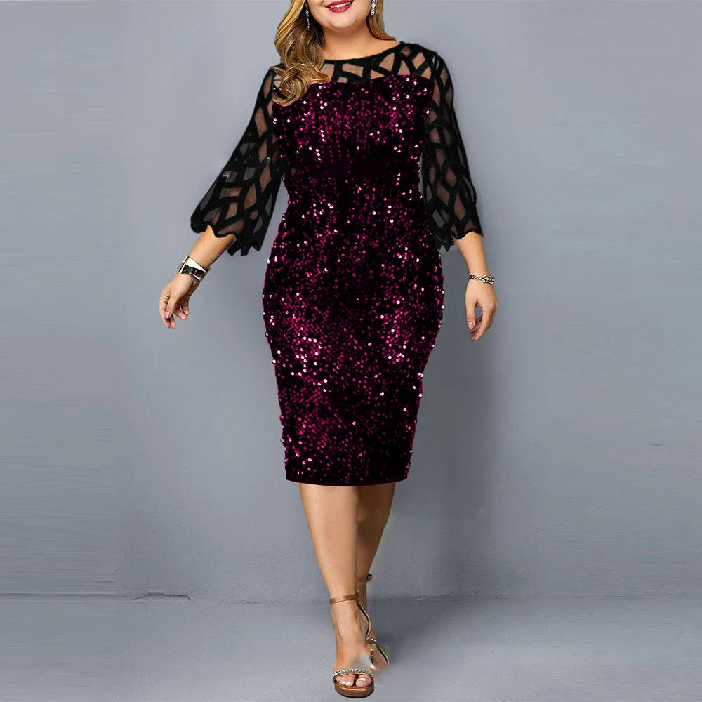 lange Robe mit Pailletten