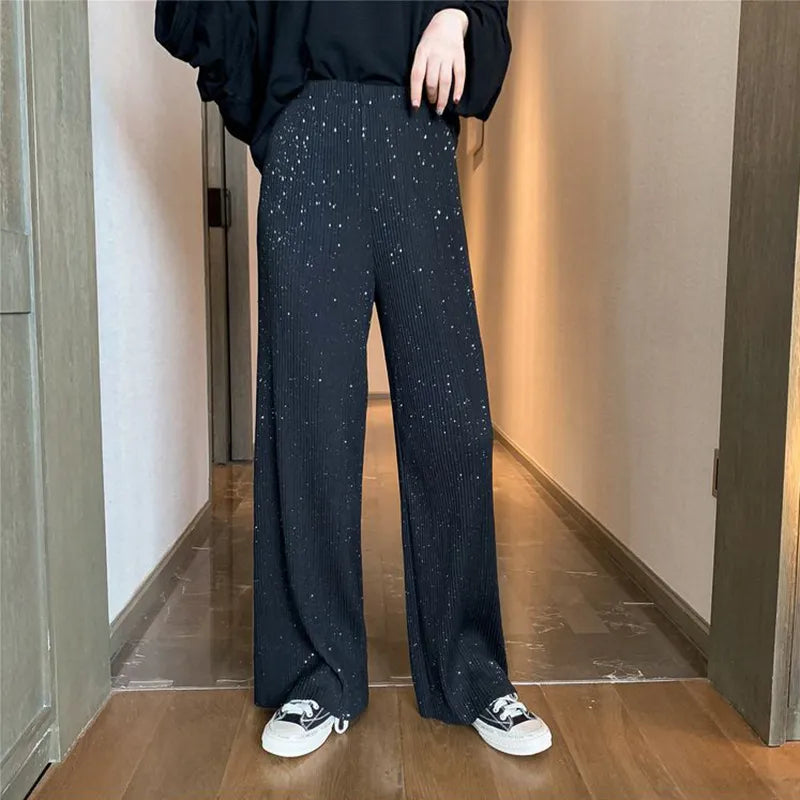 Schwarze Paillettenhose für Damen