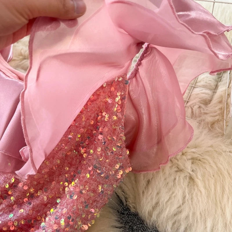 Pailletten-Kleid Rosa