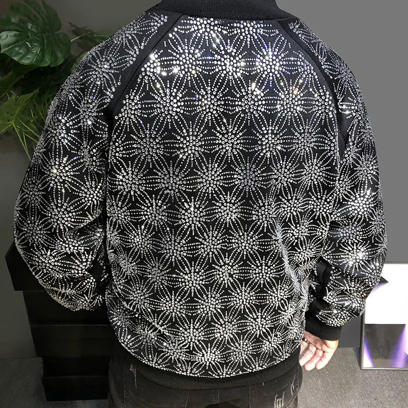 Bomber Noir Strass Herren
