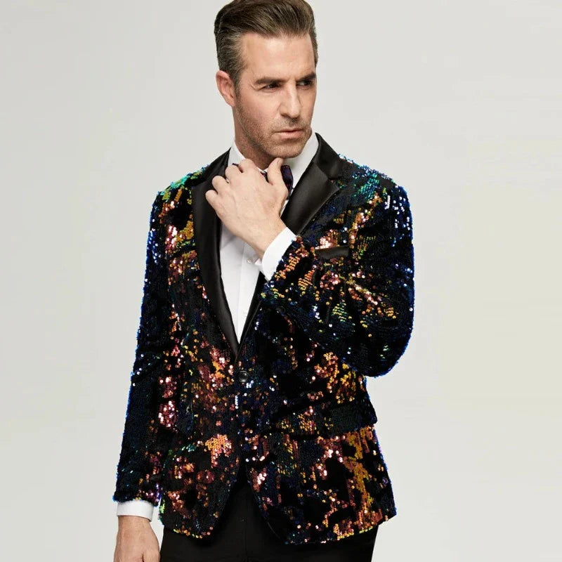 Multicolorglitzerkostüm für Herren