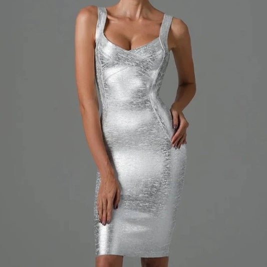 Silbernes Abendkleid