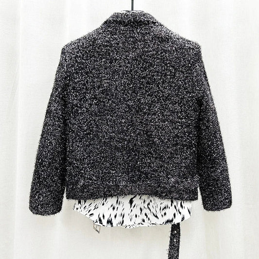 Herren glänzende Motorradjacke