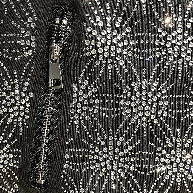Bomber Noir Strass Herren