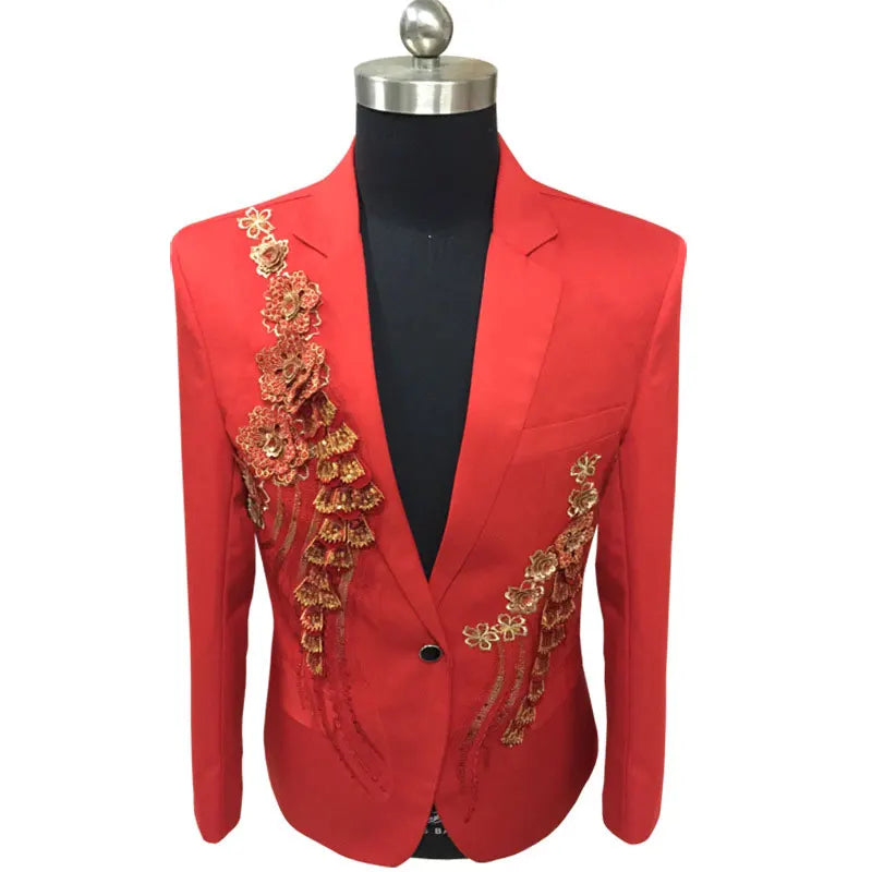 Damenkostümjacke mit Pailletten und Blumen
