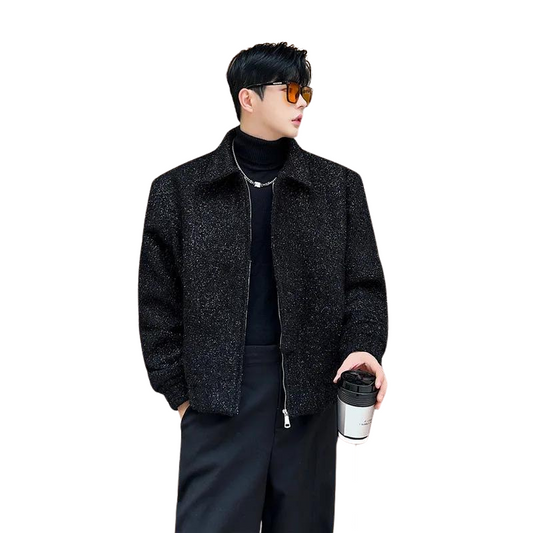 Schwarze Paillettenjacke für Herren