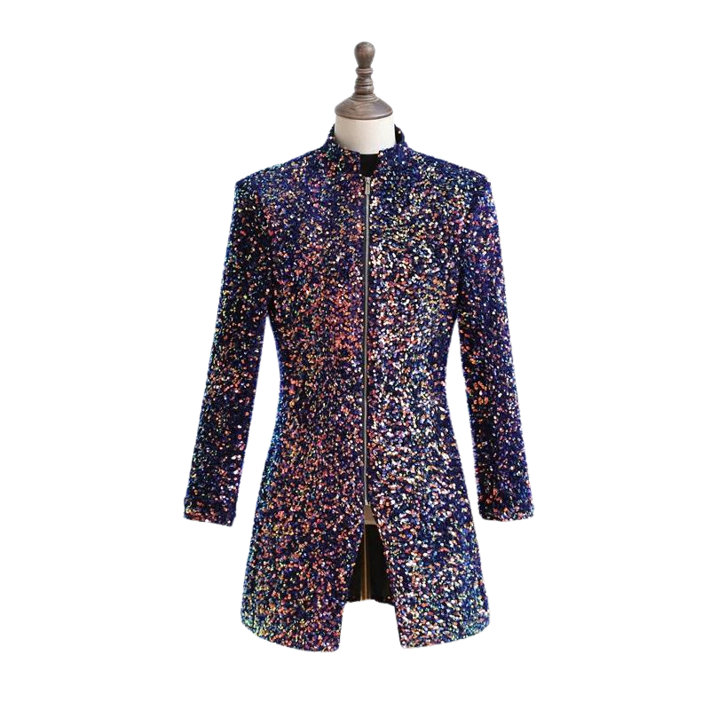 Lange Jacke Pailletten Herren