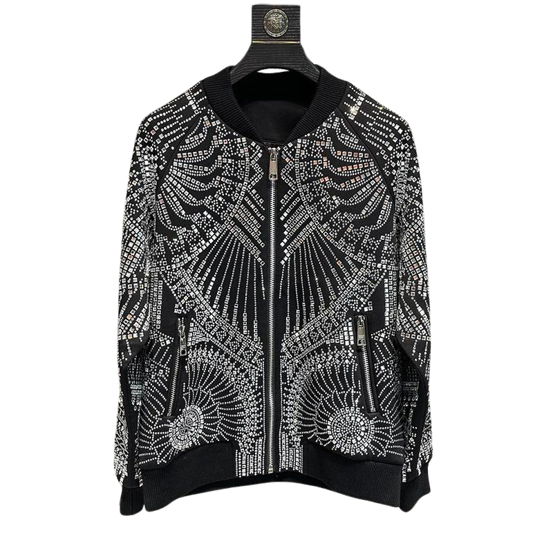 Bomber Jacke mit Strass für Herren