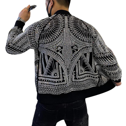 Bomber Jacke mit Strass für Herren