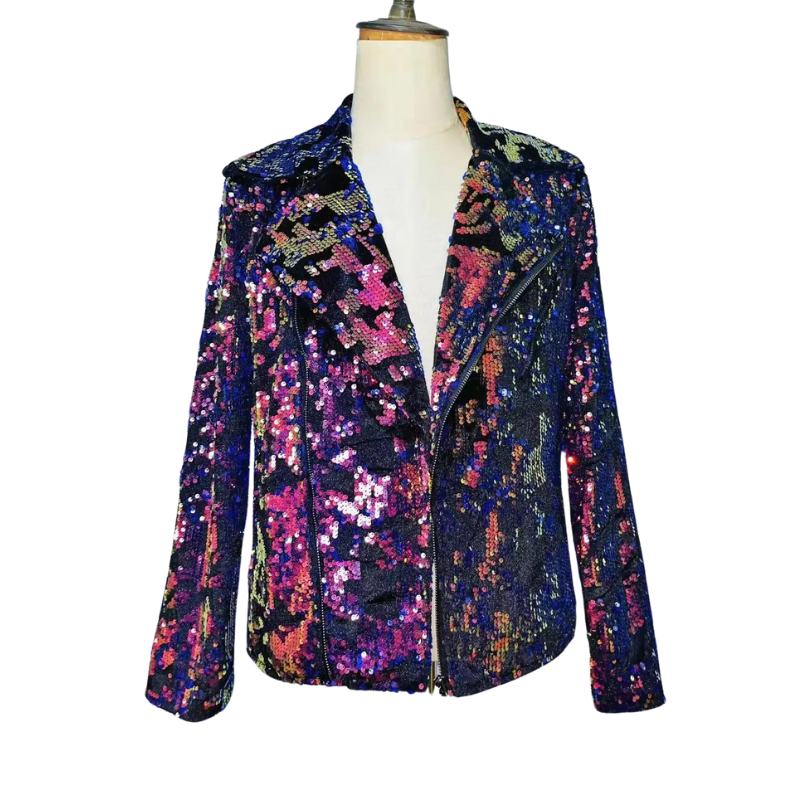 Violette Pailletten Jacke für Herren
