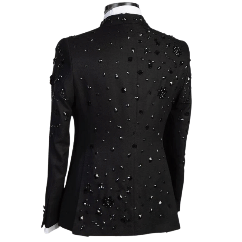 Anzugjacke und schwarze Hose mit Strass für Herren