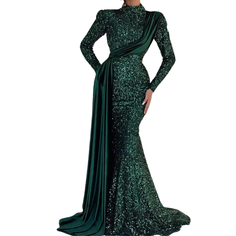 Elegantes Pailletten-Kleid mit Schleife