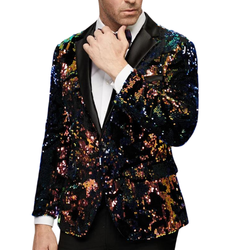 Multicolorglitzerkostüm für Herren