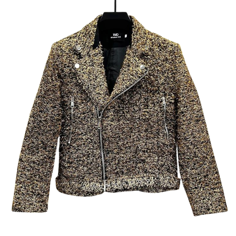 Herren glänzende Motorradjacke