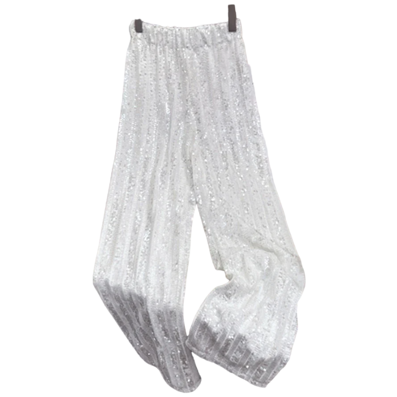 Damenshorts mit Pailletten und Streifen