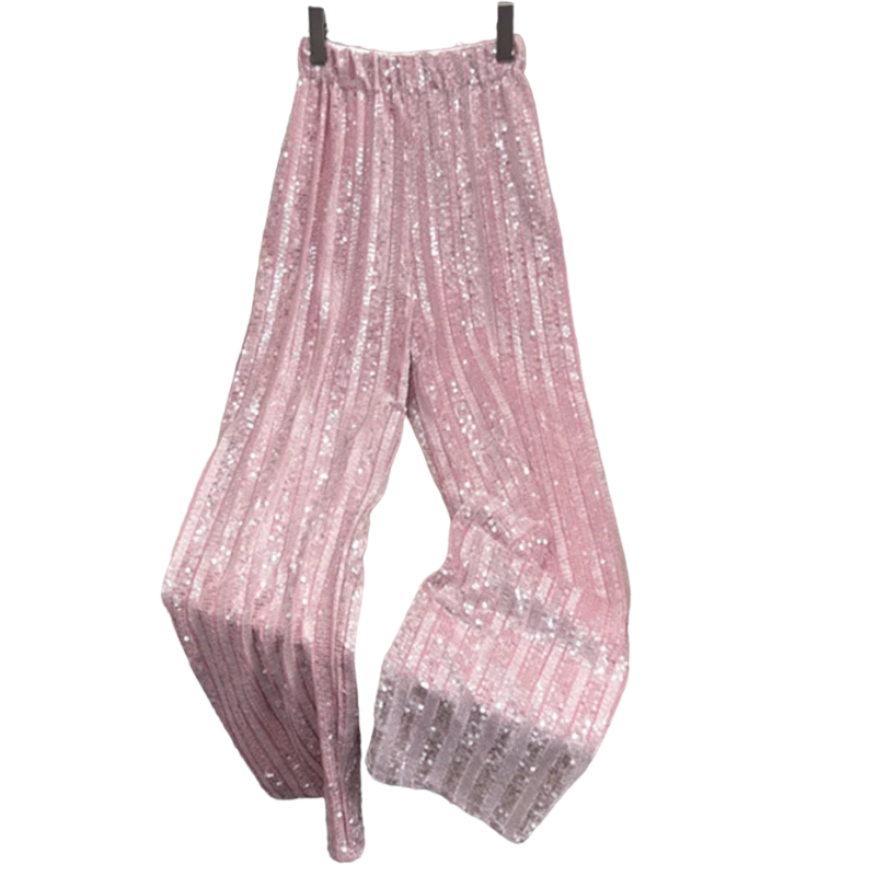 Damenshorts mit Pailletten und Streifen