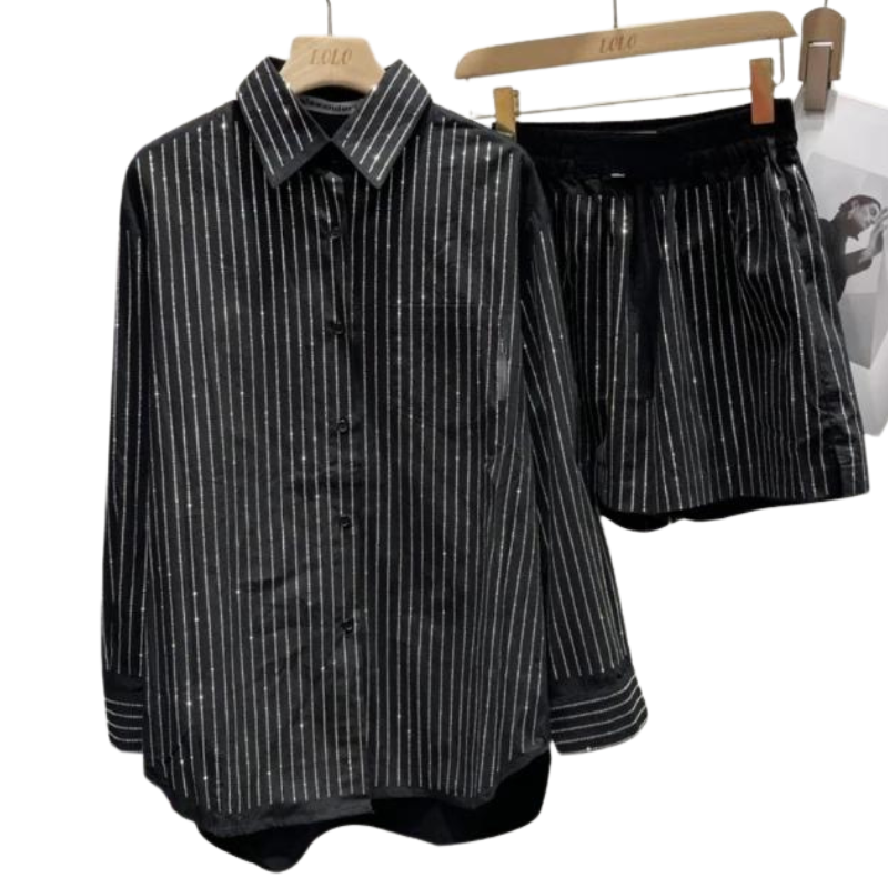 Kurzes Strass-Set mit Hemd