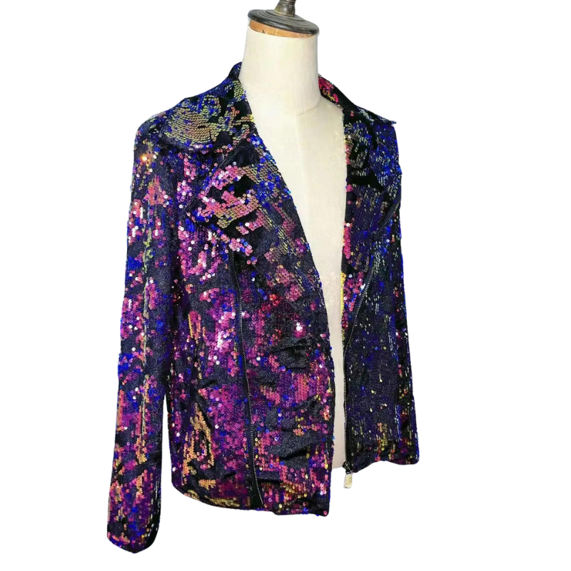 Violette Pailletten Jacke für Herren