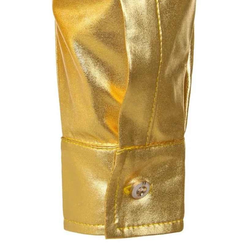 Männer Pailletten-Hemd in Gold