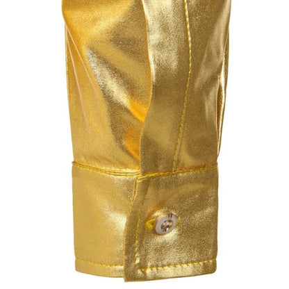 Männer Pailletten-Hemd in Gold