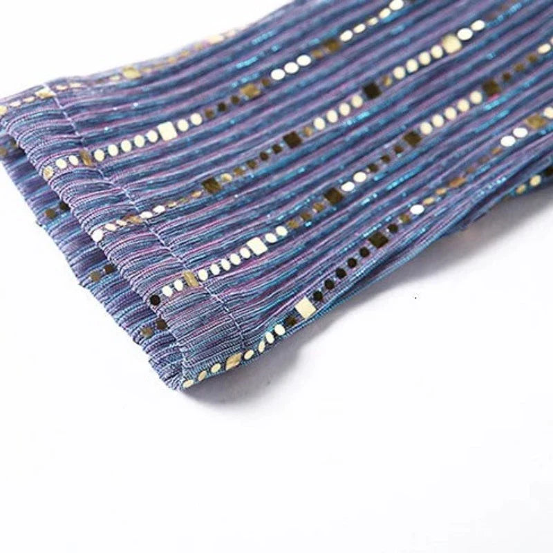 Top Pailletten Violett Reißverschluss