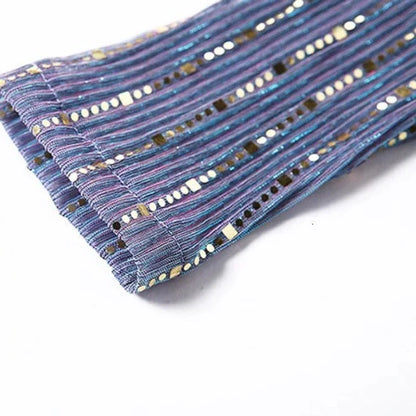 Top Pailletten Violett Reißverschluss