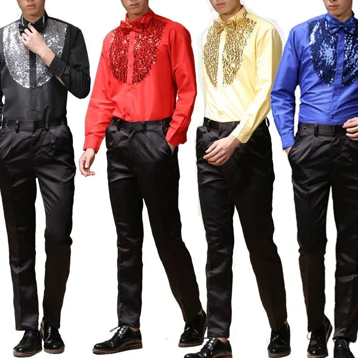 Herren Glitzerhemd