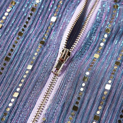 Top Pailletten Violett Reißverschluss