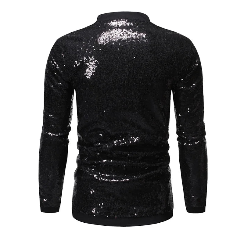 Offene Paillettenjacke für Männer