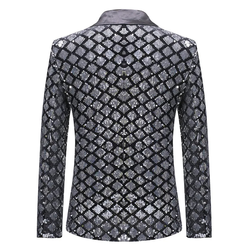 Herren Pailletten Kostüm Damier