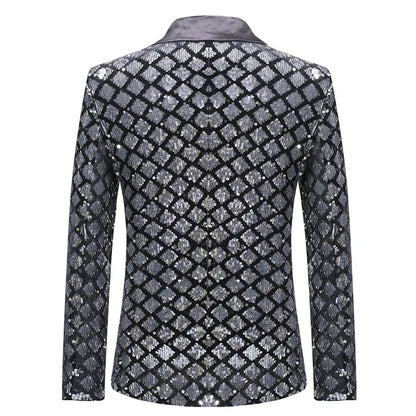 Herren Pailletten Kostüm Damier