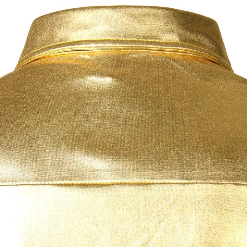 Männer Pailletten-Hemd in Gold