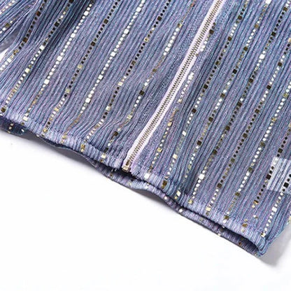 Top Pailletten Violett Reißverschluss