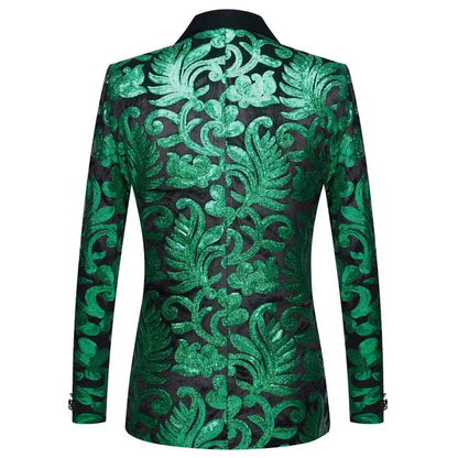 Herren Blazer Jacke Pailletten Samt