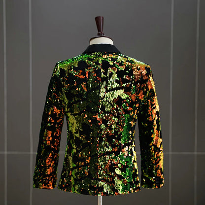 Herren-Paillettenanzugjacke in bunten Farben