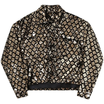 Herren Paillettenjacke Gold