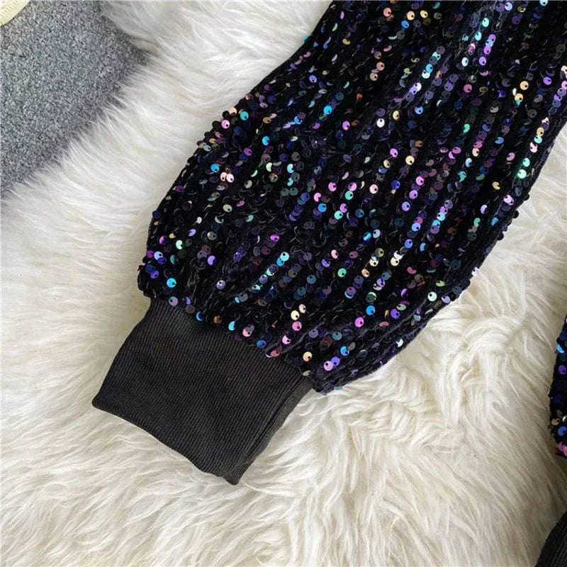 Pailletten-Jeans aus Samt